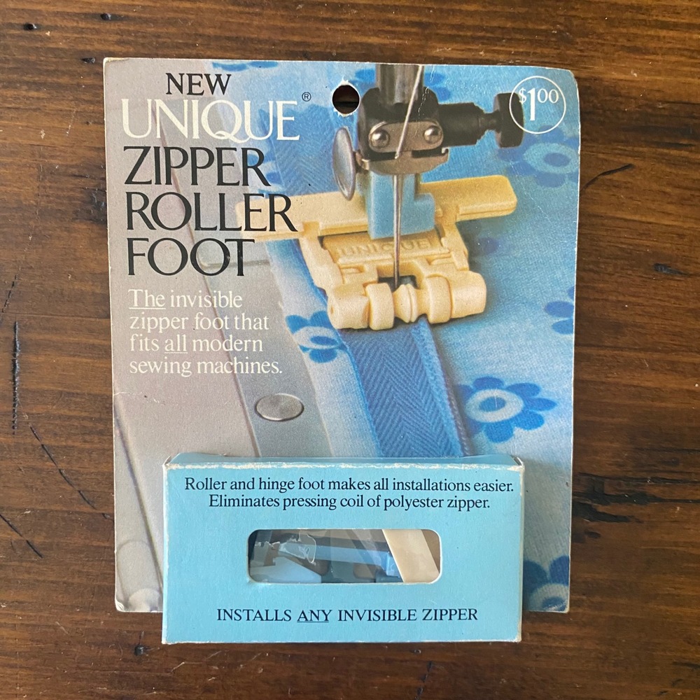 Vintage Unique Zipper Roller Foot for Invisible Zippers Fits All Modern Machines